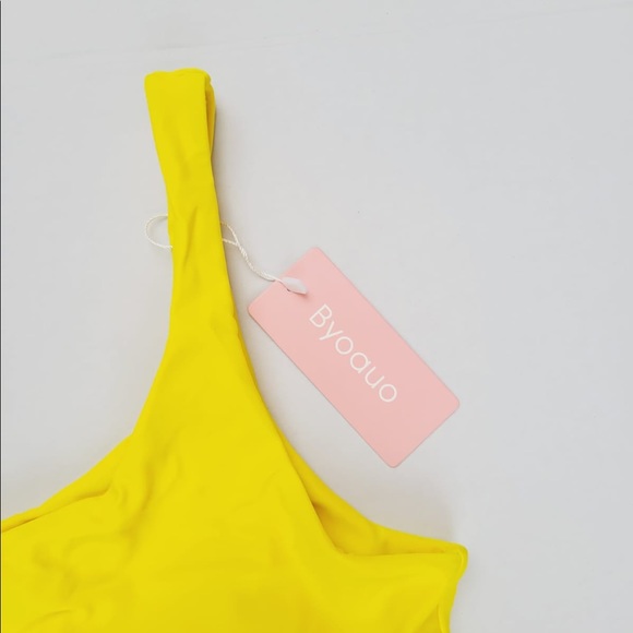 Byoauo Womens Bikini One Shoulder Top with High Waisted Bottom Swimsuit M - Picture 5 of 7